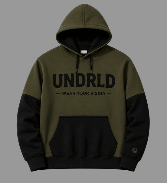 Undrld Vision Hoodie in oversized fit with kangaroo pocket and reinforced drawstrings for preorder