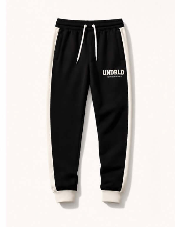Undrld Vision Joggers  in black and cream, featuring a stylish design for everyday wear.